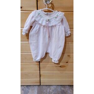 Vintage Baby Romper Light Pink Roses size 3-5 months nostalgic